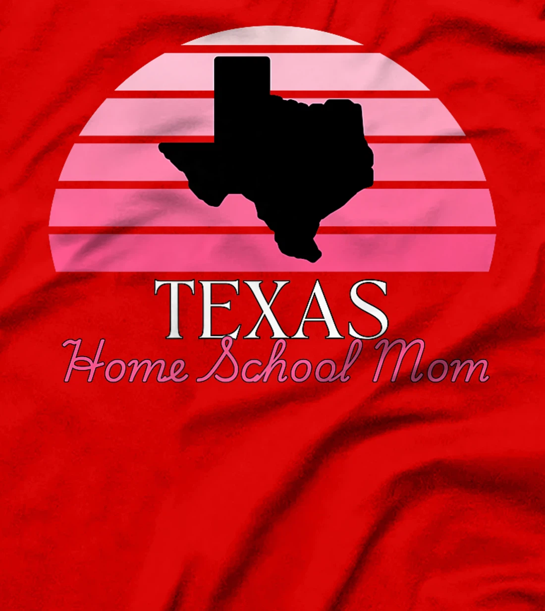Texas Home School Mom Retro Pink Sunset Premium T-Shirt