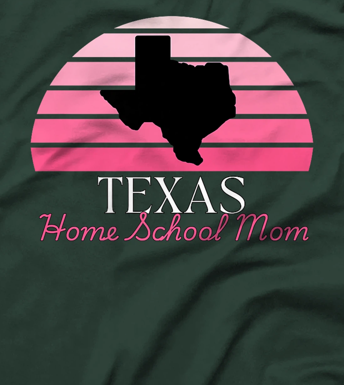 Texas Home School Mom Retro Pink Sunset Premium T-Shirt