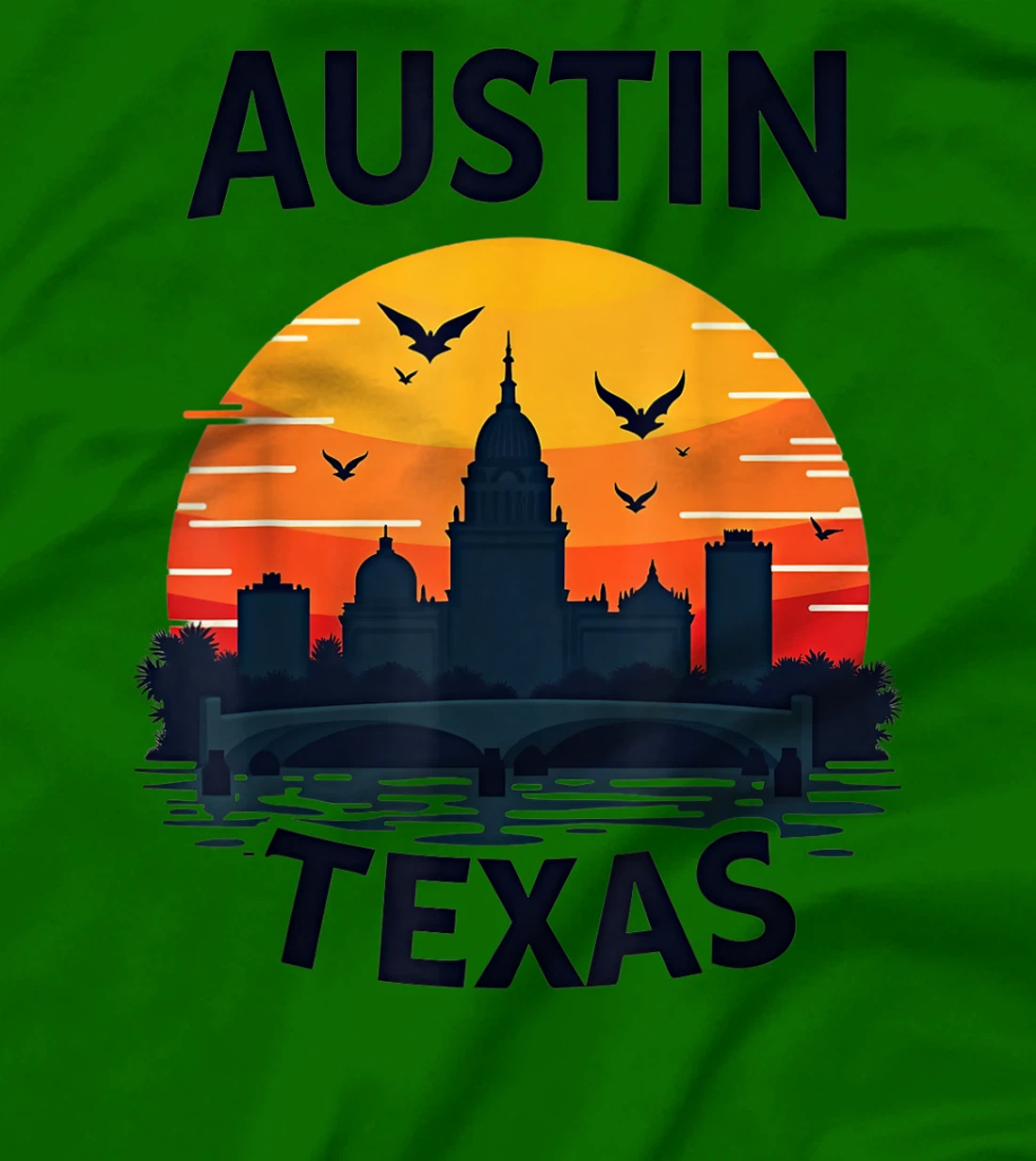 Austin Texas Sunset Scene Graphic T-Shirt