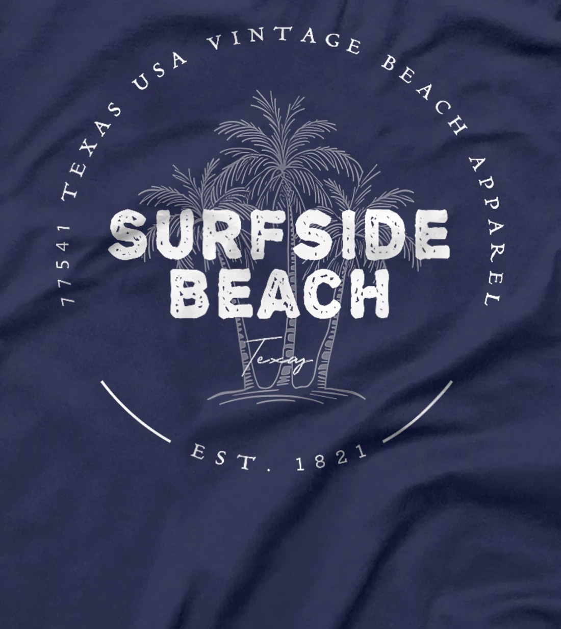 Surfside Beach Texas Holiday TX Vacation Palm Tree Vintage T-Shirt