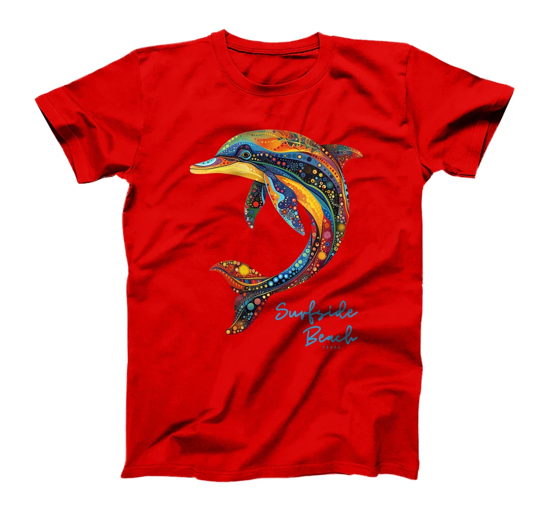 Womens Surfside Beach Texas Holiday TX Vacation Vintage Dolphin T-Shirt