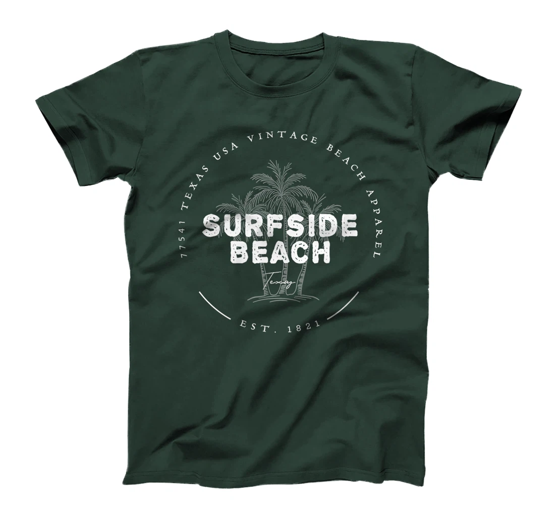Surfside Beach Texas Holiday TX Vacation Palm Tree Vintage T-Shirt