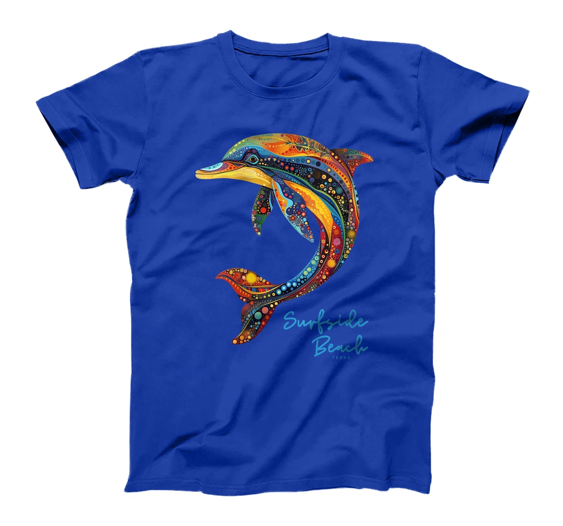 Womens Surfside Beach Texas Holiday TX Vacation Vintage Dolphin T-Shirt