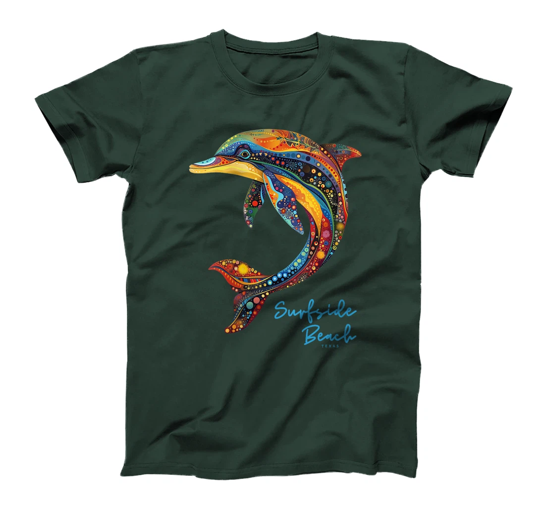 Womens Surfside Beach Texas Holiday TX Vacation Vintage Dolphin T-Shirt