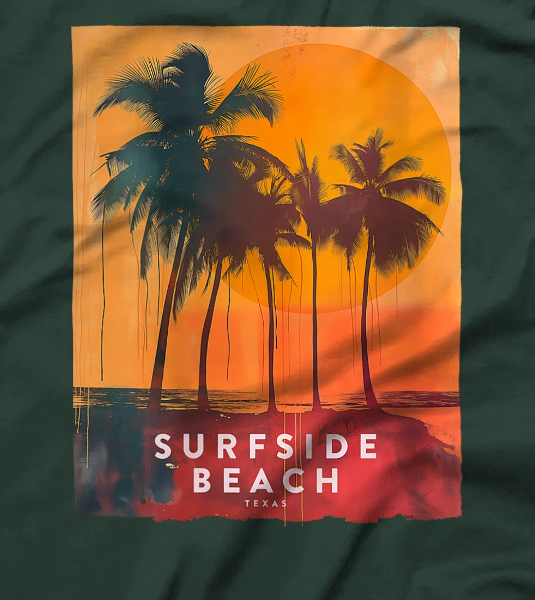 Womens Surfside Beach Texas Holiday TX Vacation Palm Tree Vintage T-Shirt