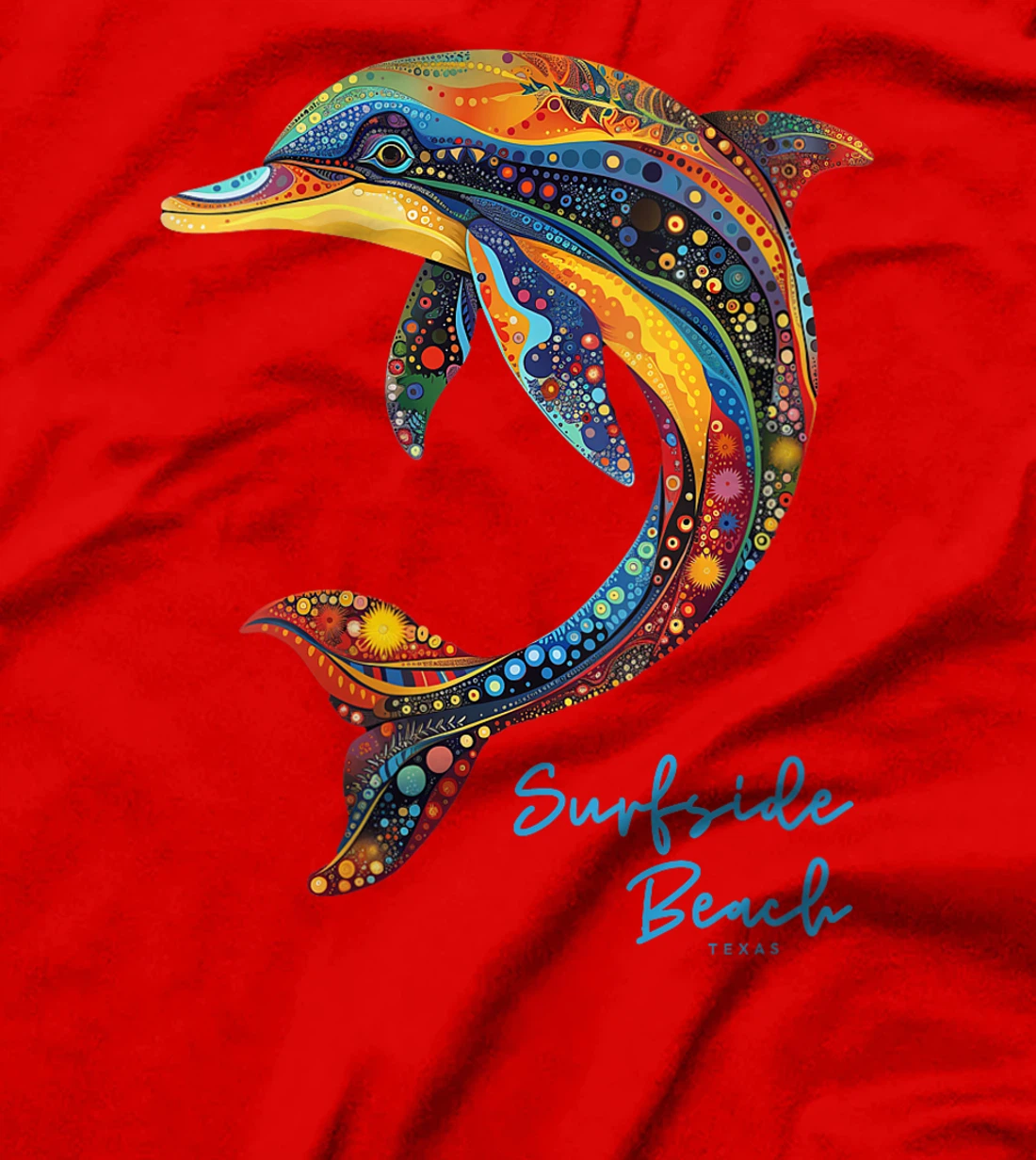 Womens Surfside Beach Texas Holiday TX Vacation Vintage Dolphin T-Shirt