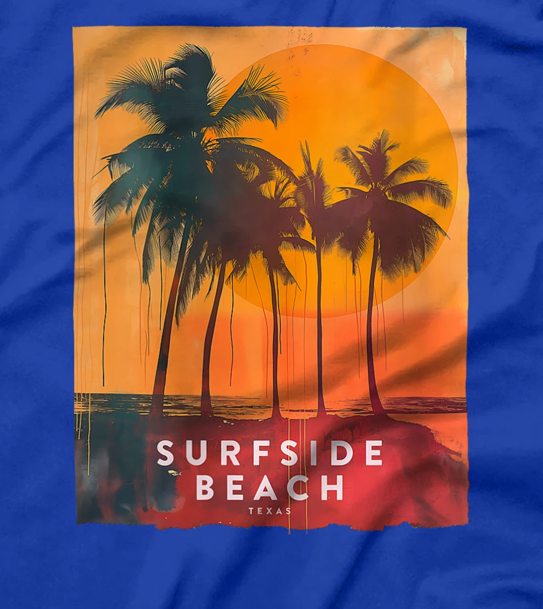 Womens Surfside Beach Texas Holiday TX Vacation Palm Tree Vintage T-Shirt
