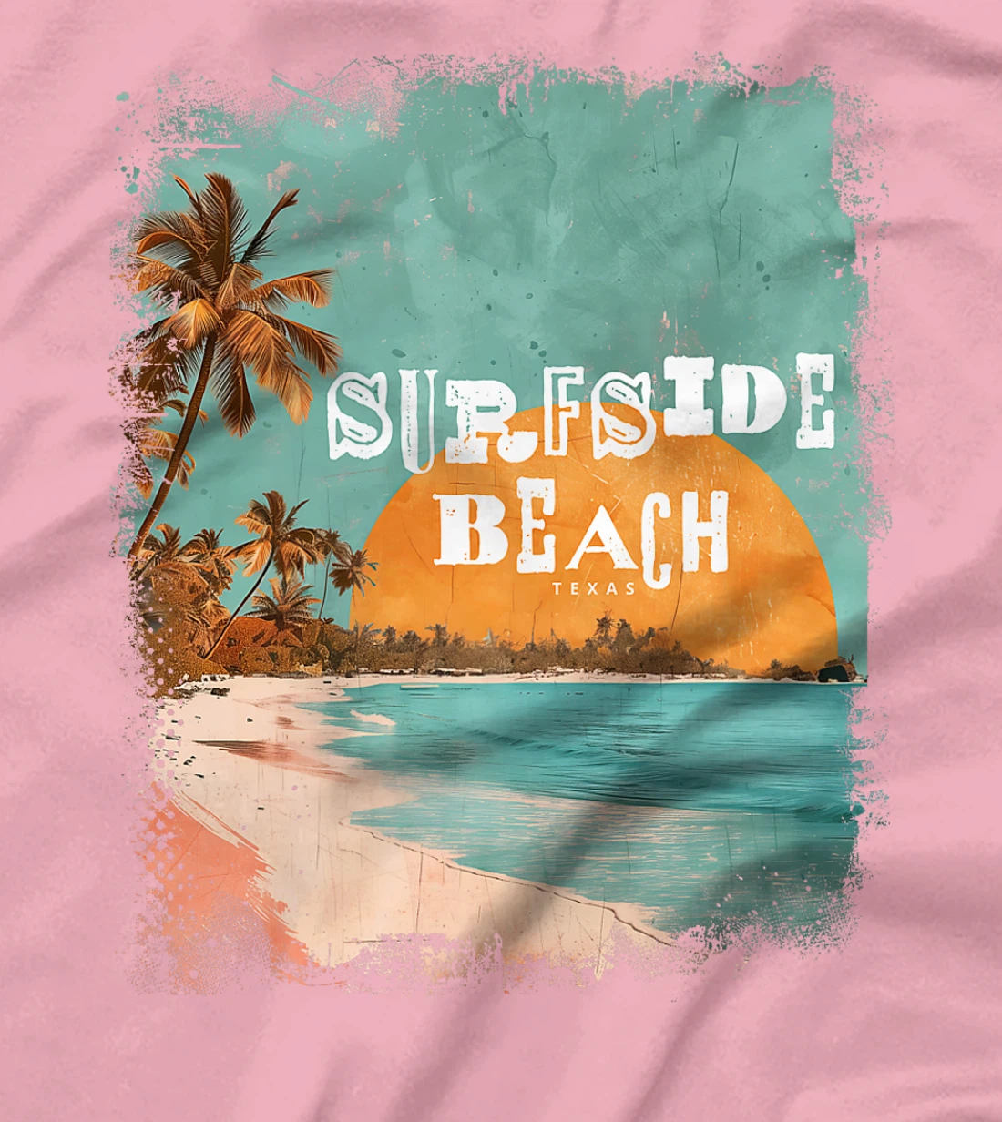 Surfside Beach Texas Holiday TX Vacation Palm Tree Vintage Premium T-Shirt