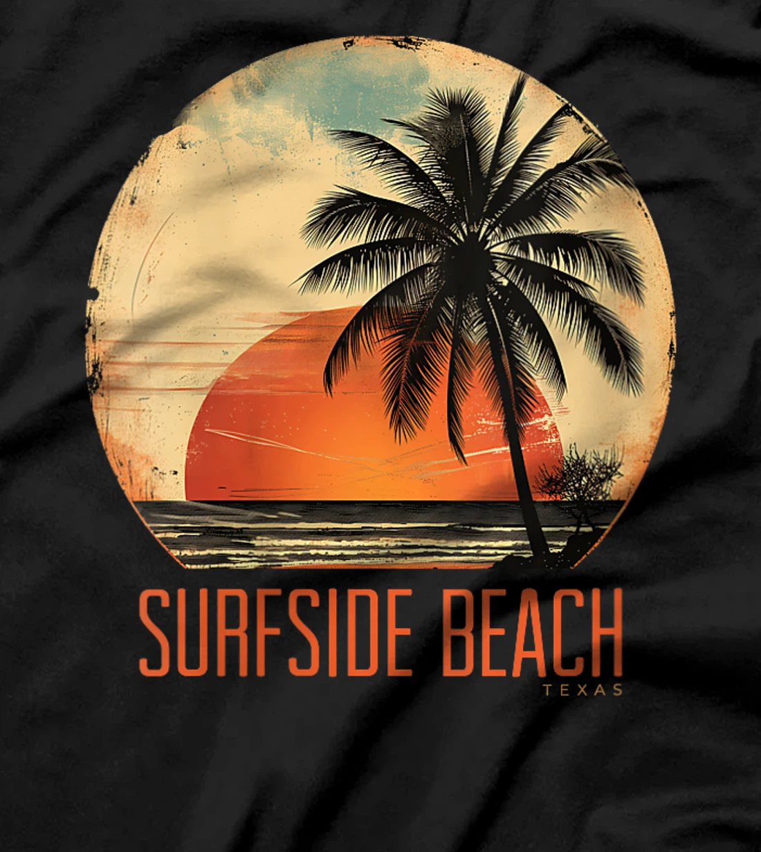 Womens Surfside Beach Texas Holiday TX Vacation Palm Tree Vintage T-Shirt