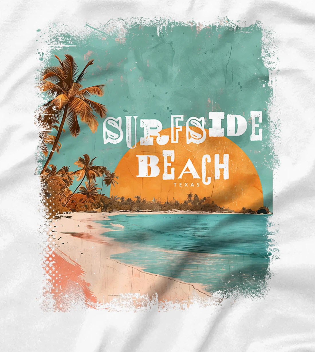 Surfside Beach Texas Holiday TX Vacation Palm Tree Vintage Premium T-Shirt