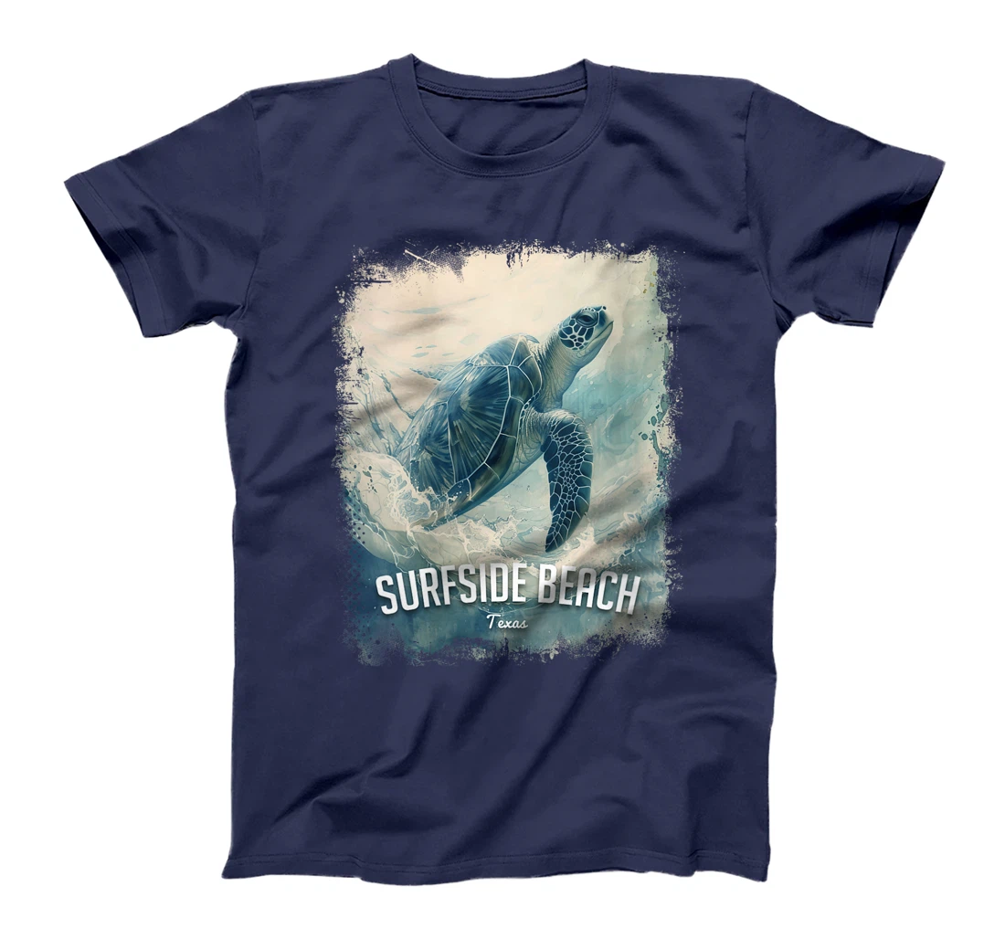 Womens Surfside Beach Texas Holiday TX Vacation Vintage Sea Turtle T-Shirt