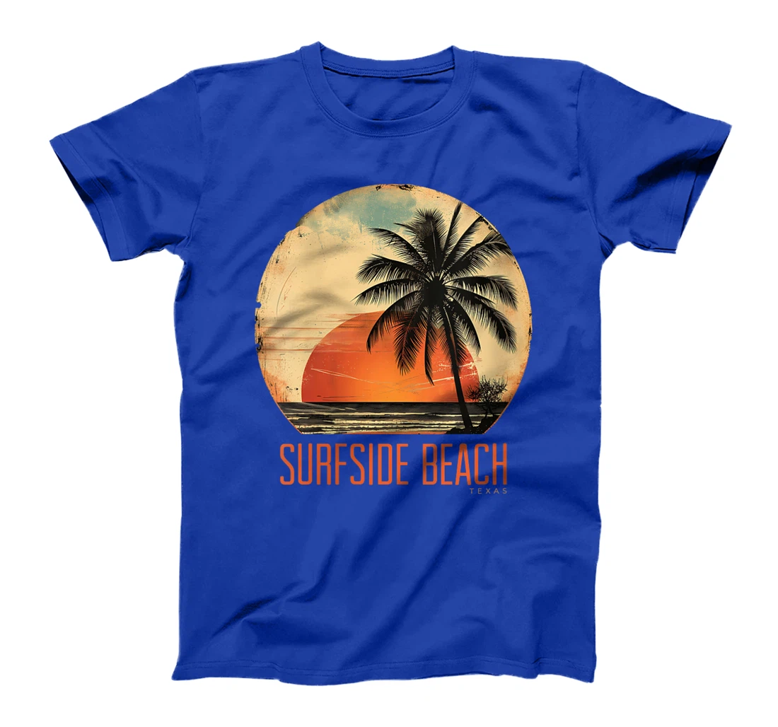 Womens Surfside Beach Texas Holiday TX Vacation Palm Tree Vintage T-Shirt