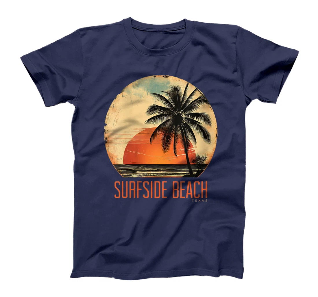 Womens Surfside Beach Texas Holiday TX Vacation Palm Tree Vintage T-Shirt
