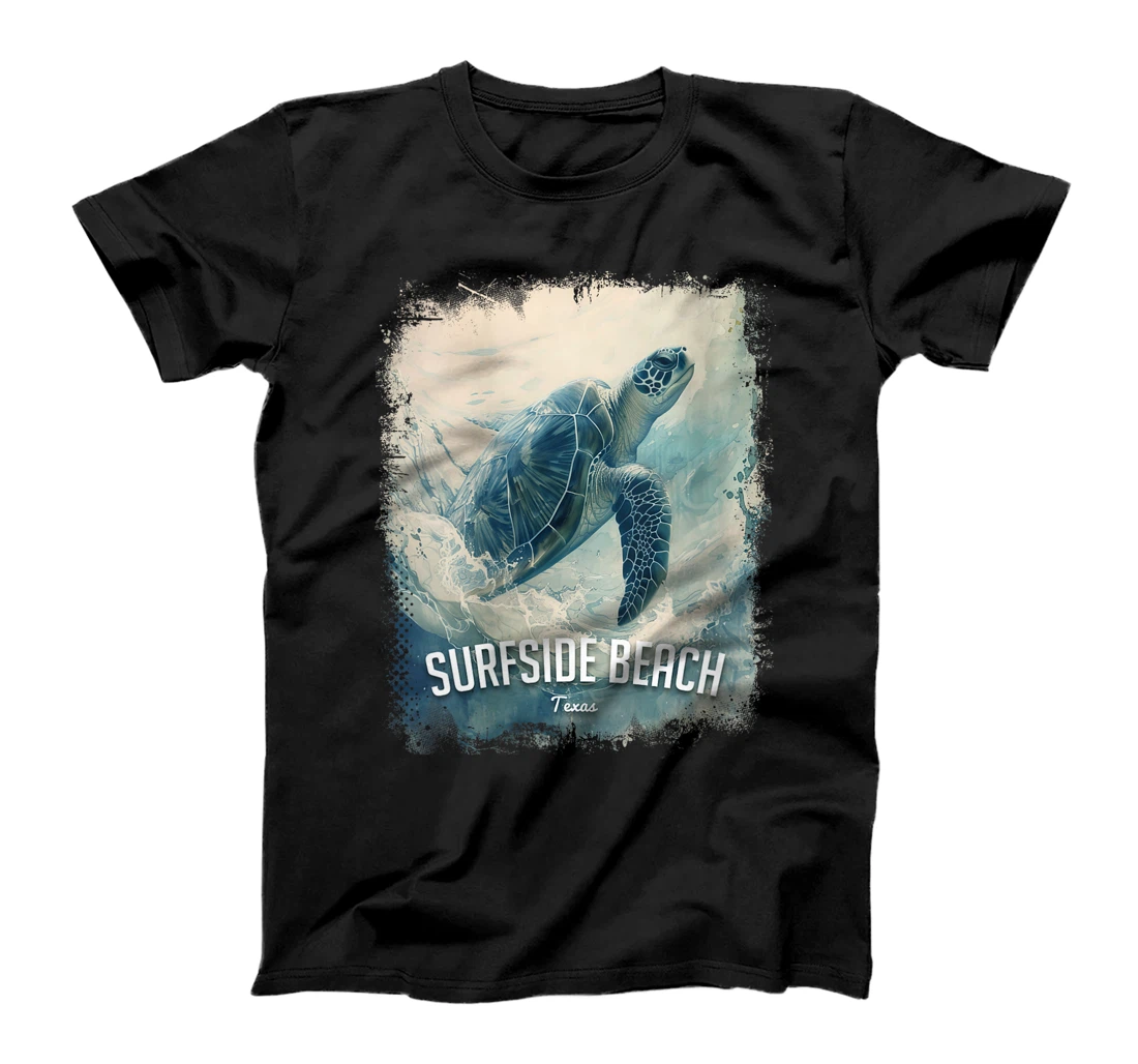Womens Surfside Beach Texas Holiday TX Vacation Vintage Sea Turtle T-Shirt