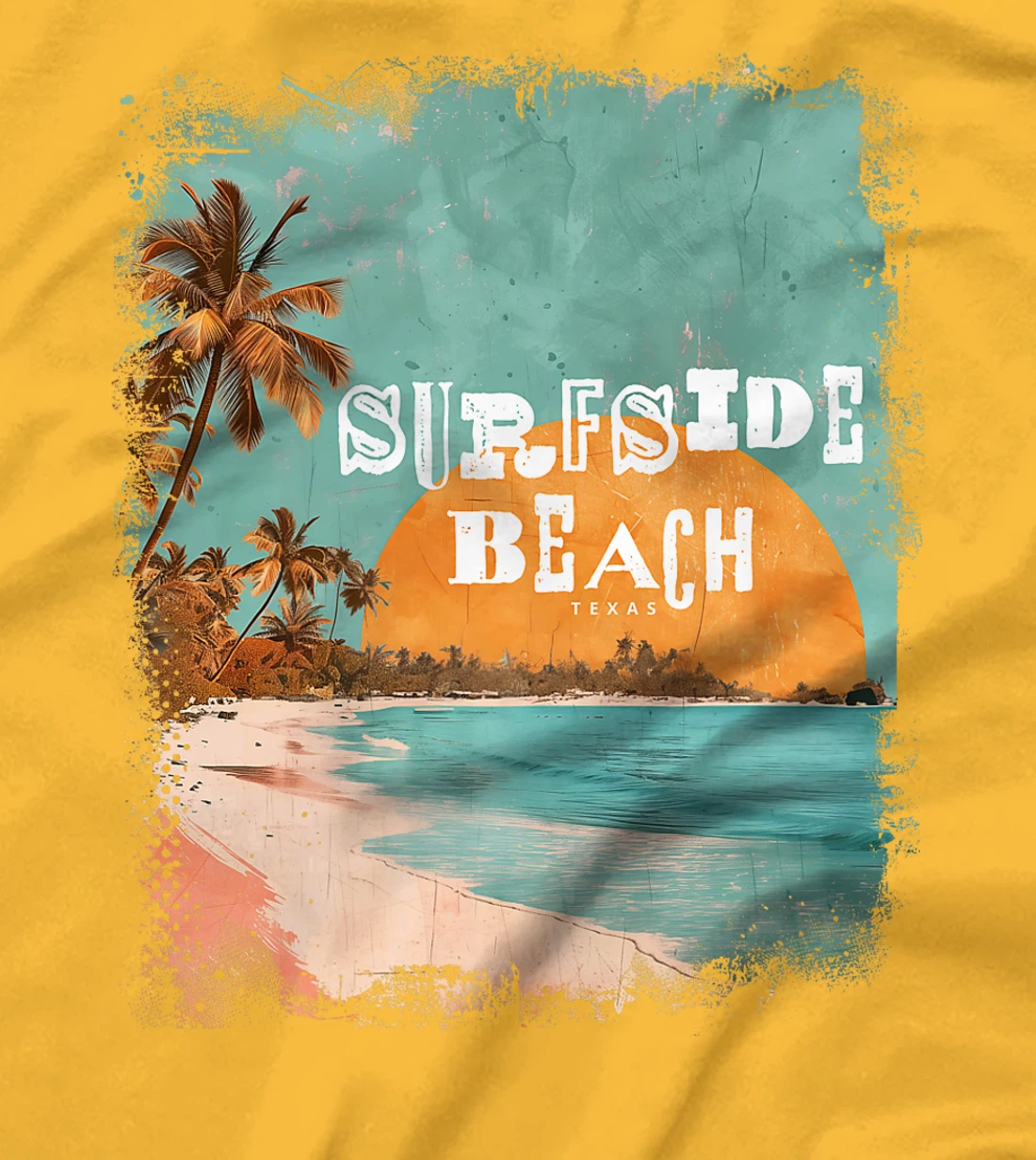 Surfside Beach Texas Holiday TX Vacation Palm Tree Vintage Premium T-Shirt