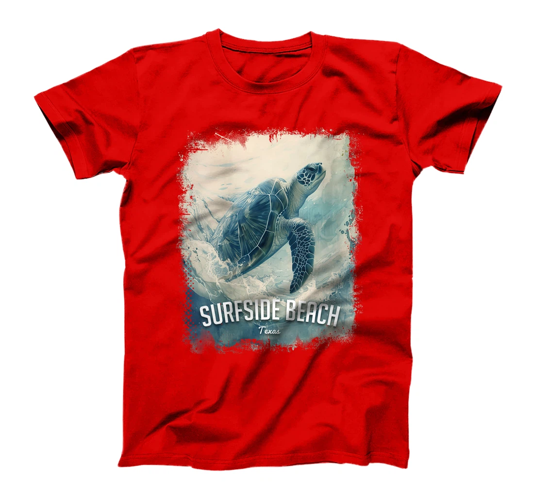 Womens Surfside Beach Texas Holiday TX Vacation Vintage Sea Turtle T-Shirt