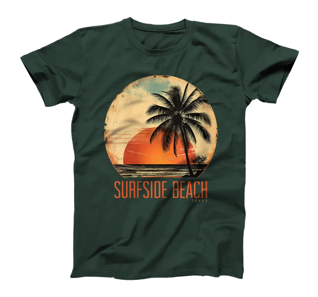 Womens Surfside Beach Texas Holiday TX Vacation Palm Tree Vintage T-Shirt
