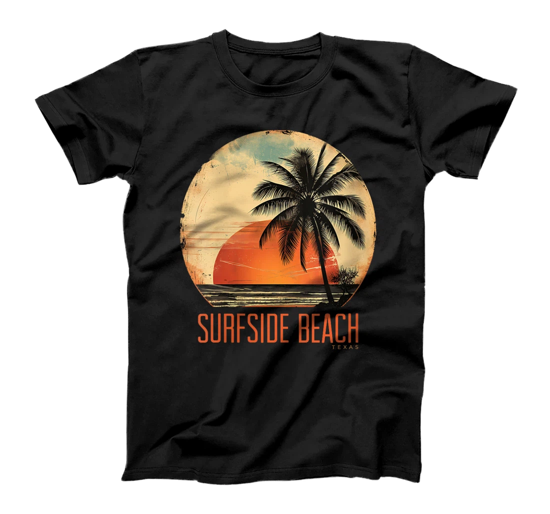 Womens Surfside Beach Texas Holiday TX Vacation Palm Tree Vintage T-Shirt