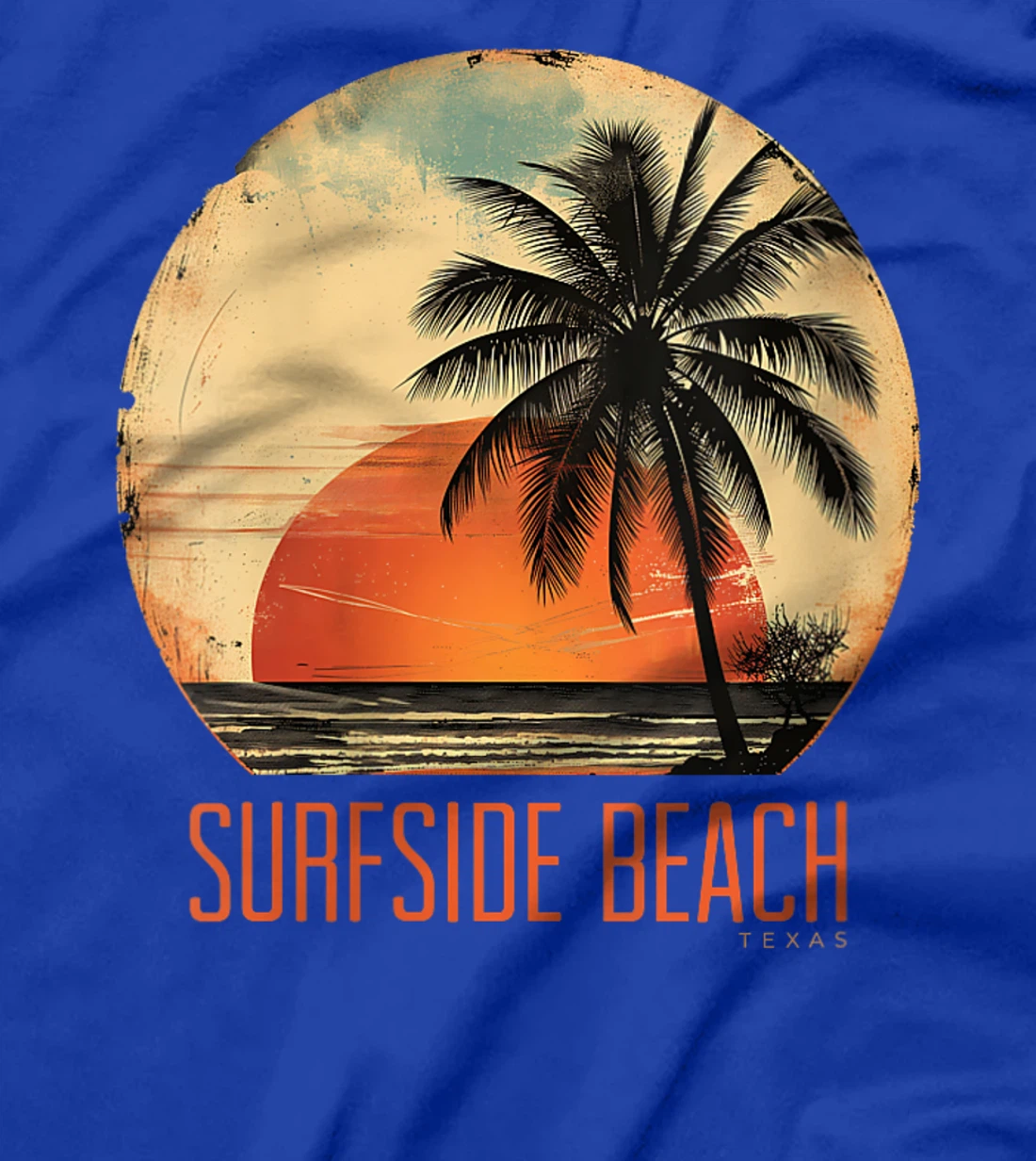 Womens Surfside Beach Texas Holiday TX Vacation Palm Tree Vintage T-Shirt