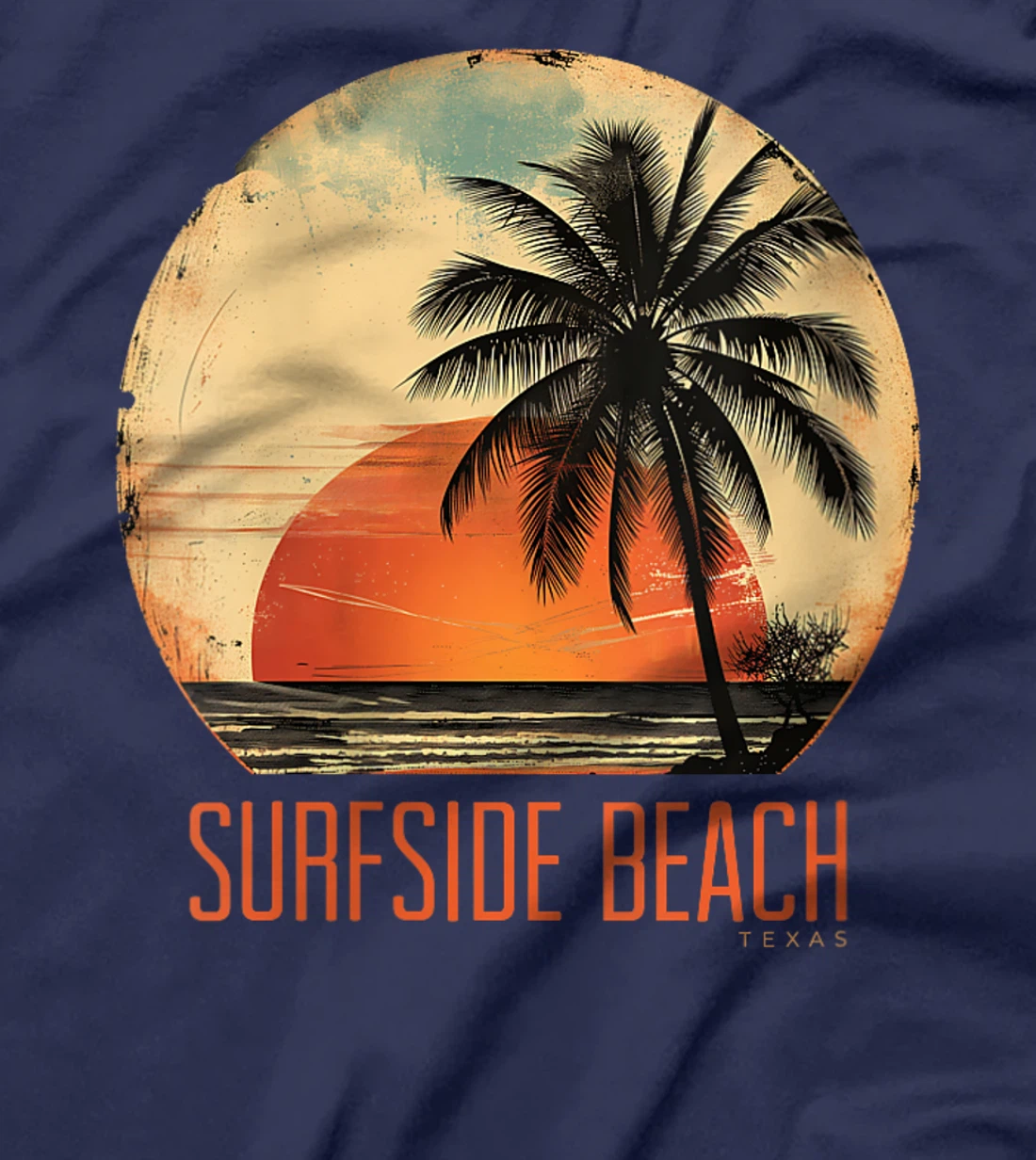 Womens Surfside Beach Texas Holiday TX Vacation Palm Tree Vintage T-Shirt