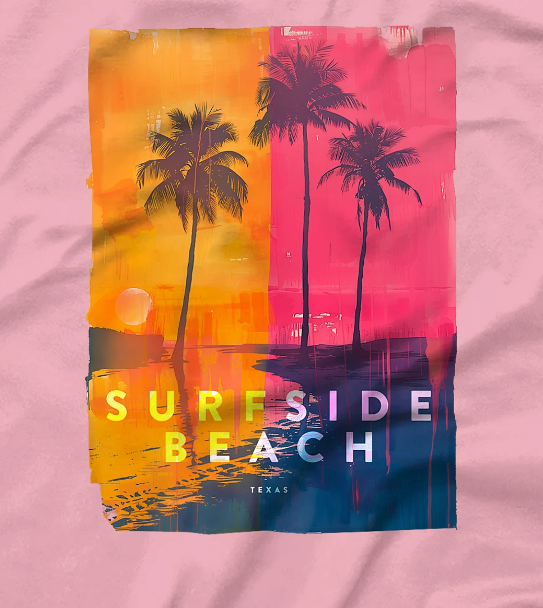 Surfside Beach Texas Holiday TX Vacation Palm Tree Vintage Premium T-Shirt