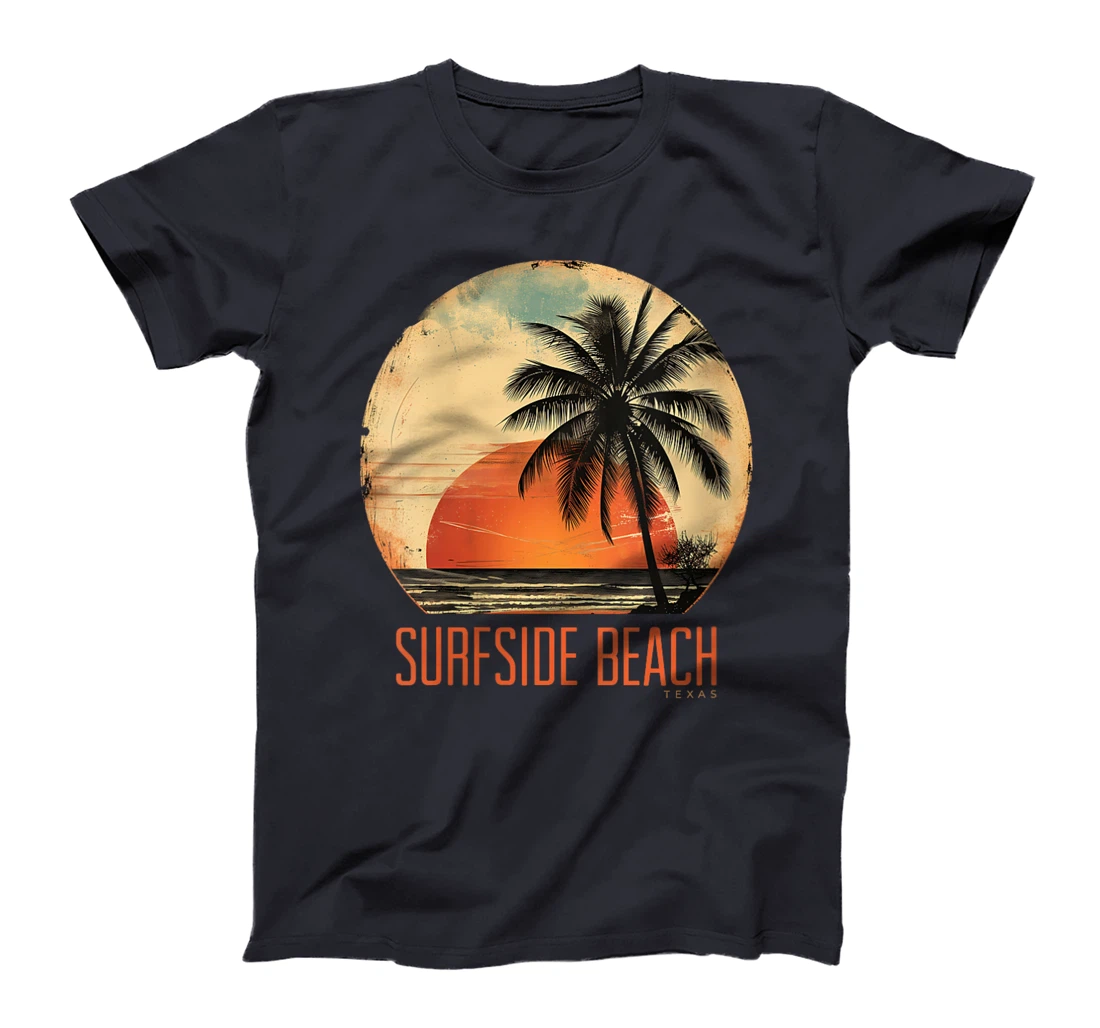 Womens Surfside Beach Texas Holiday TX Vacation Palm Tree Vintage T-Shirt