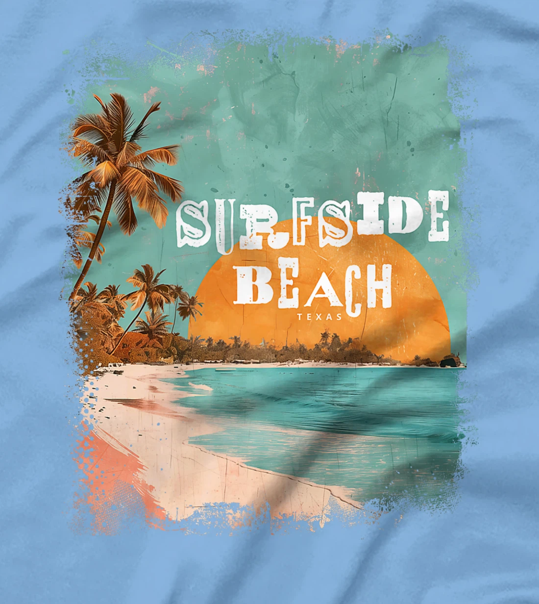 Surfside Beach Texas Holiday TX Vacation Palm Tree Vintage Premium T-Shirt