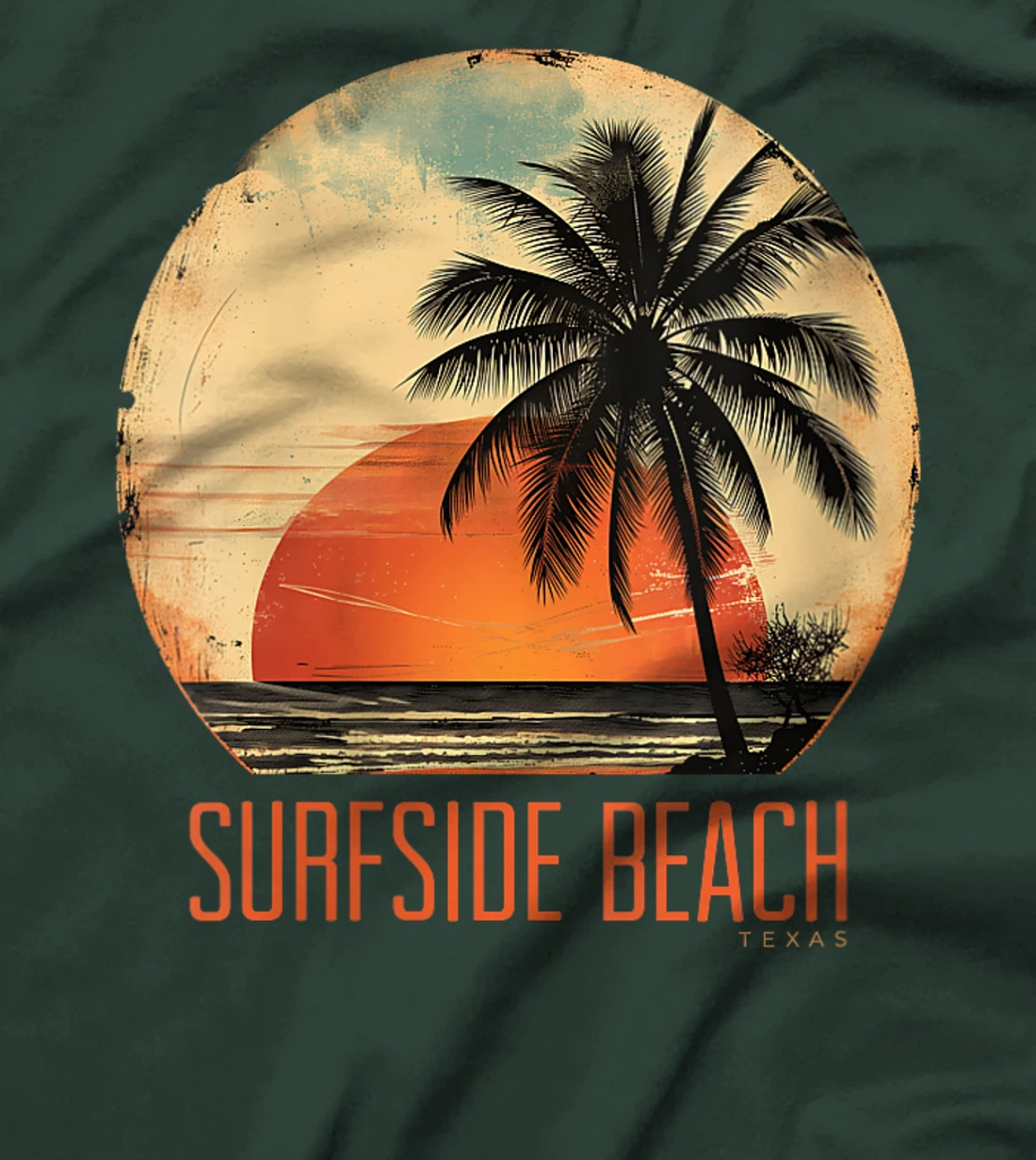 Womens Surfside Beach Texas Holiday TX Vacation Palm Tree Vintage T-Shirt