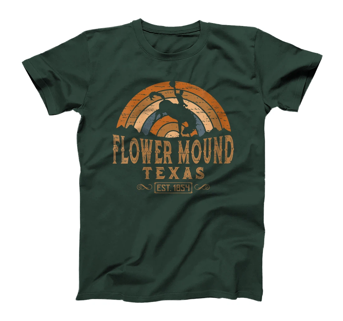 Womens Flower Mound Texas TX Retro Style Rodeo Cowboy T-Shirt