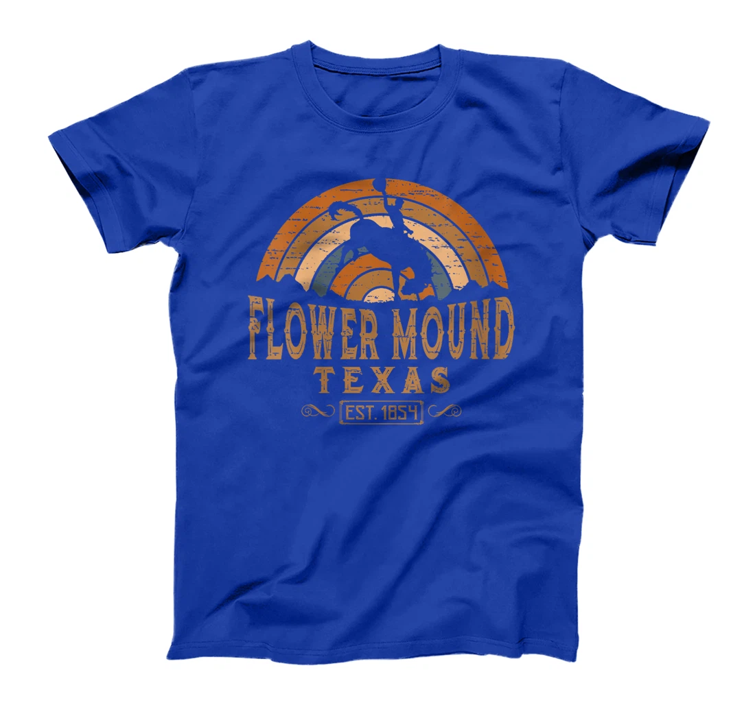 Womens Flower Mound Texas TX Retro Style Rodeo Cowboy T-Shirt