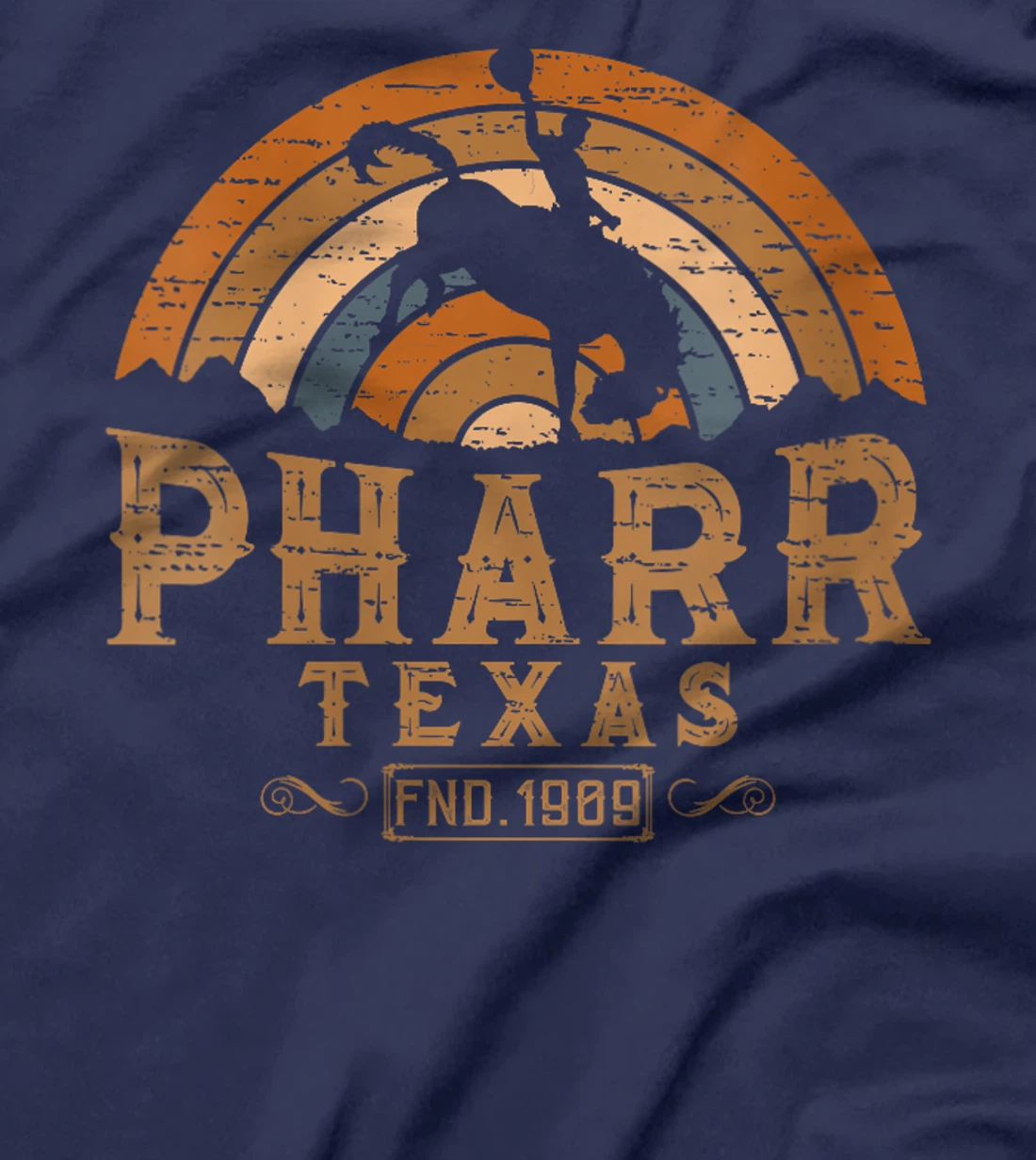 Womens Pharr Texas TX Retro Style Rodeo Cowboy T-Shirt