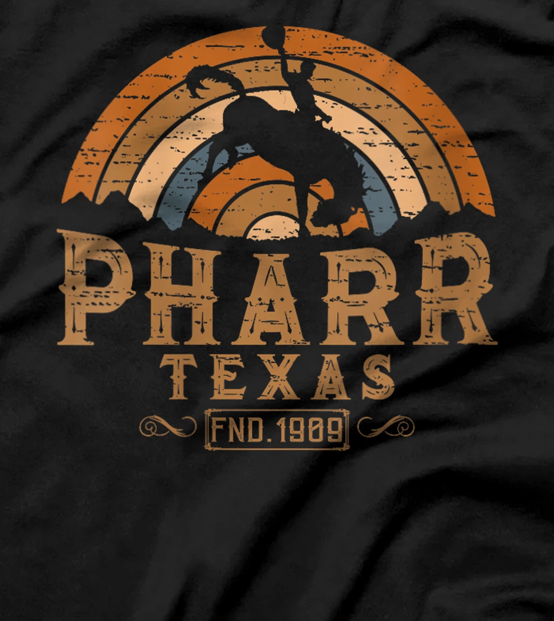 Womens Pharr Texas TX Retro Style Rodeo Cowboy T-Shirt