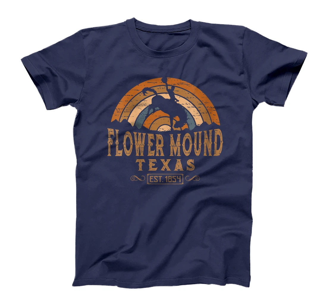 Womens Flower Mound Texas TX Retro Style Rodeo Cowboy T-Shirt