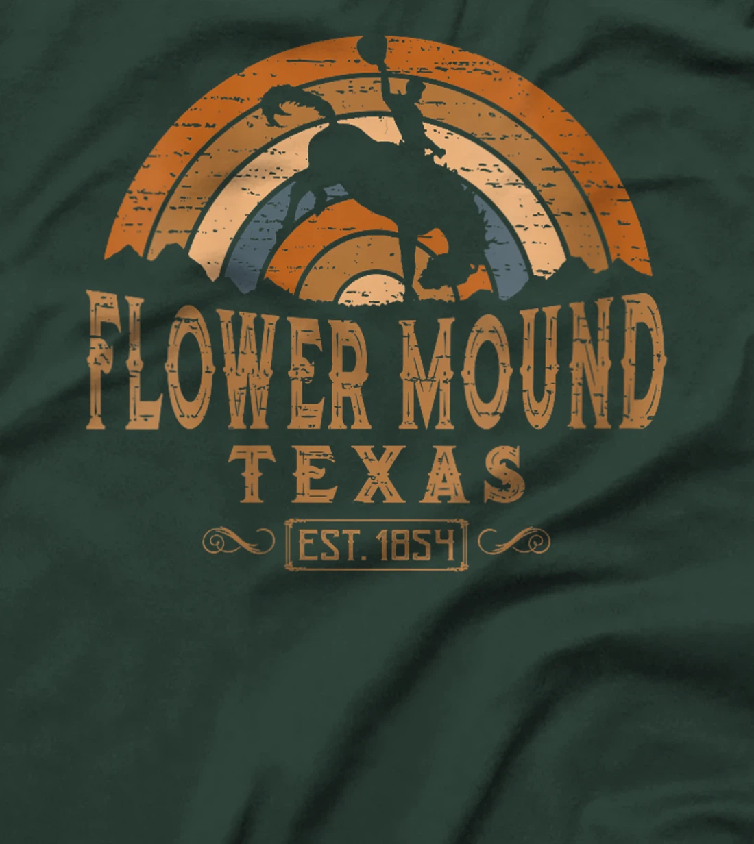 Womens Flower Mound Texas TX Retro Style Rodeo Cowboy T-Shirt