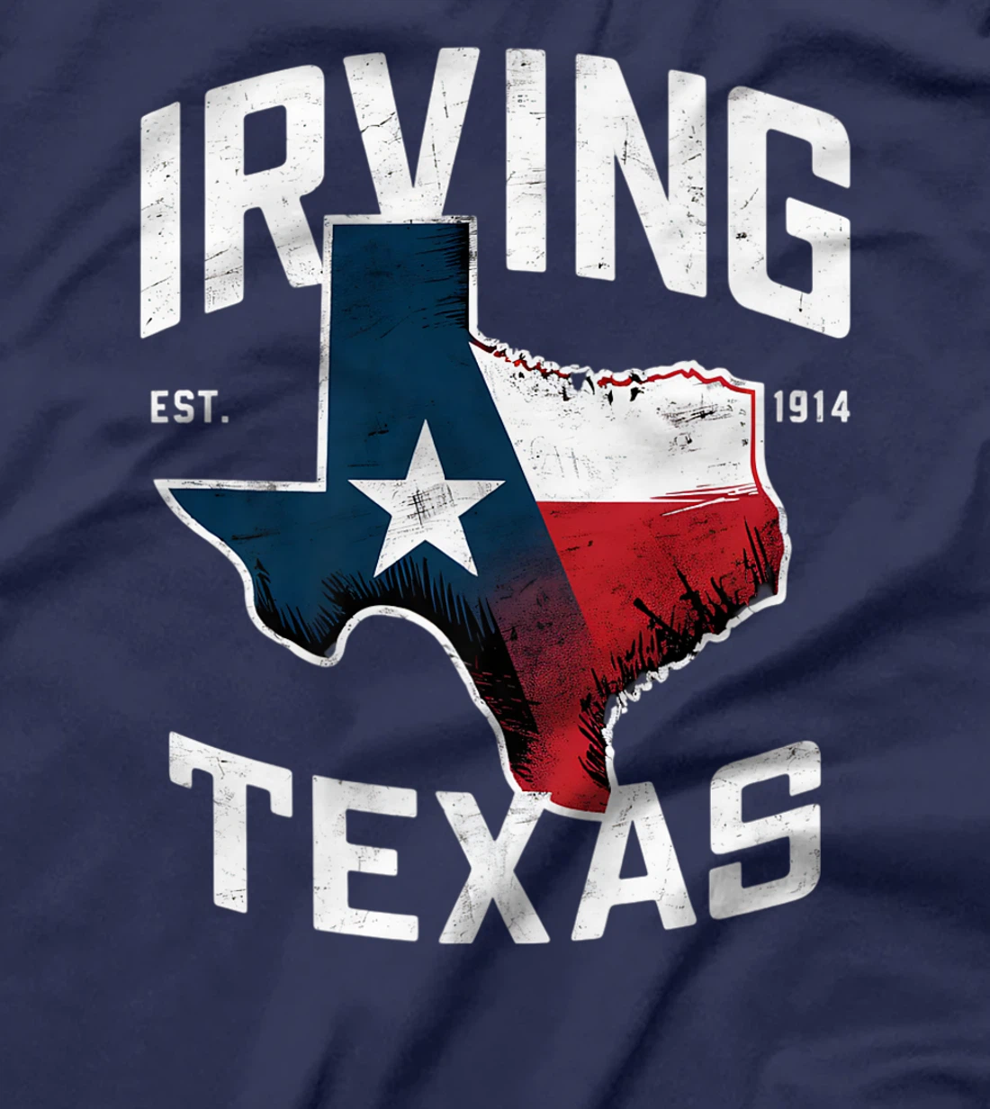 Irving Texas TX Vintage State Flag | Est. 1914 Premium T-Shirt