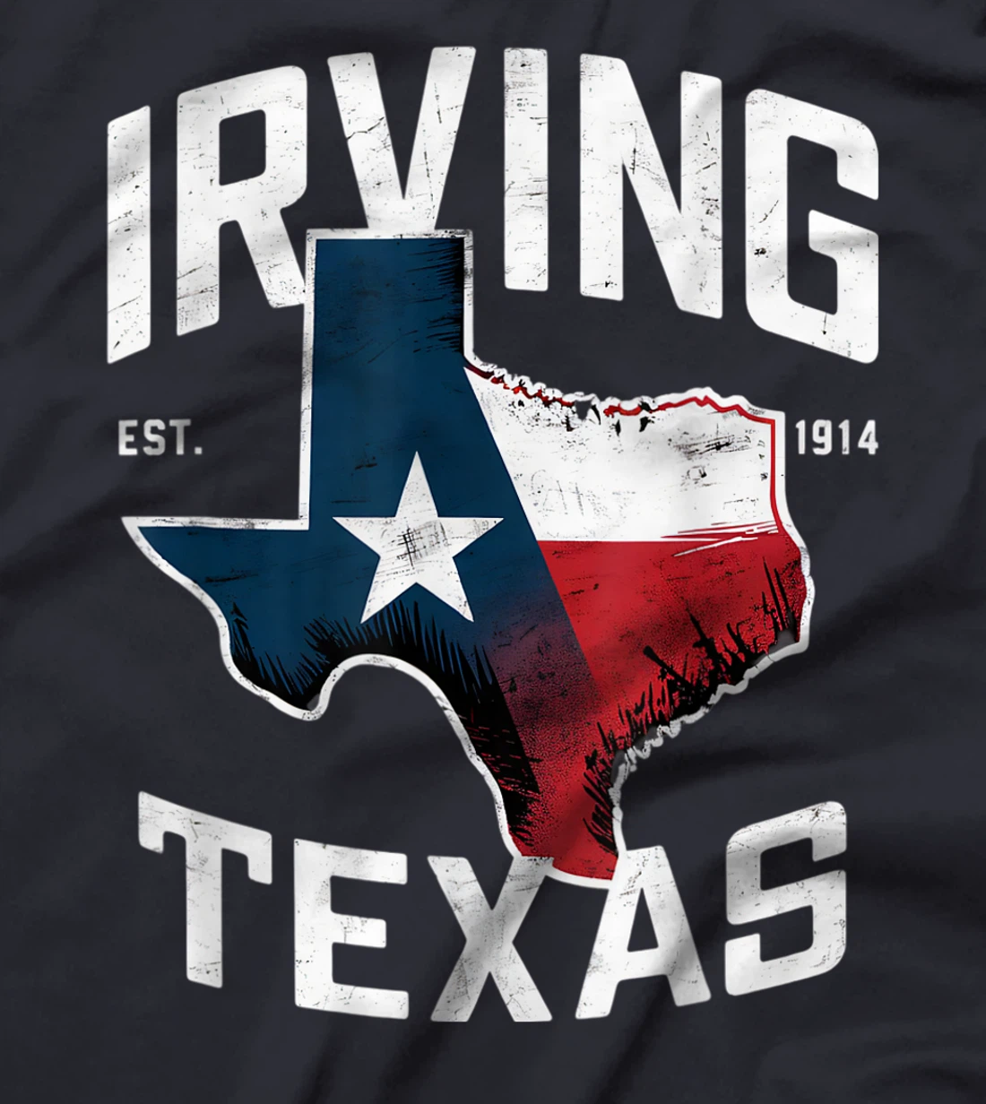 Irving Texas TX Vintage State Flag | Est. 1914 T-Shirt