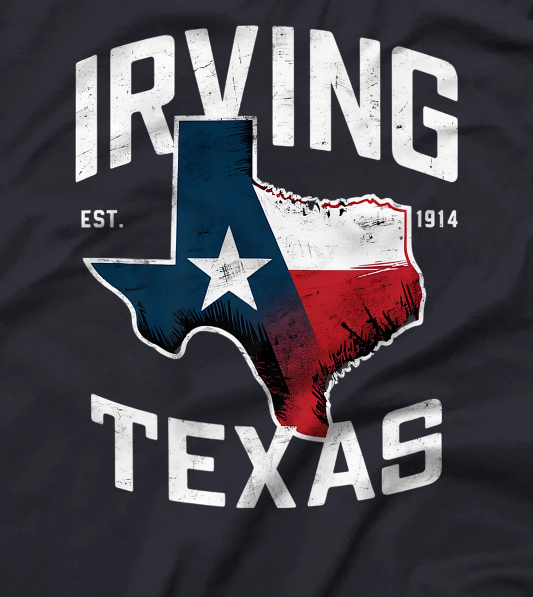 Irving Texas TX Vintage State Flag | Est. 1914 Premium T-Shirt