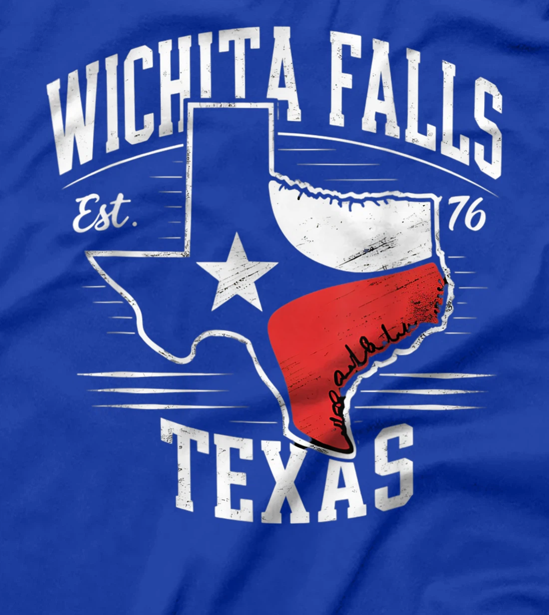 Wichita Falls Texas TX Vintage State Flag | Est. 1876 T-Shirt