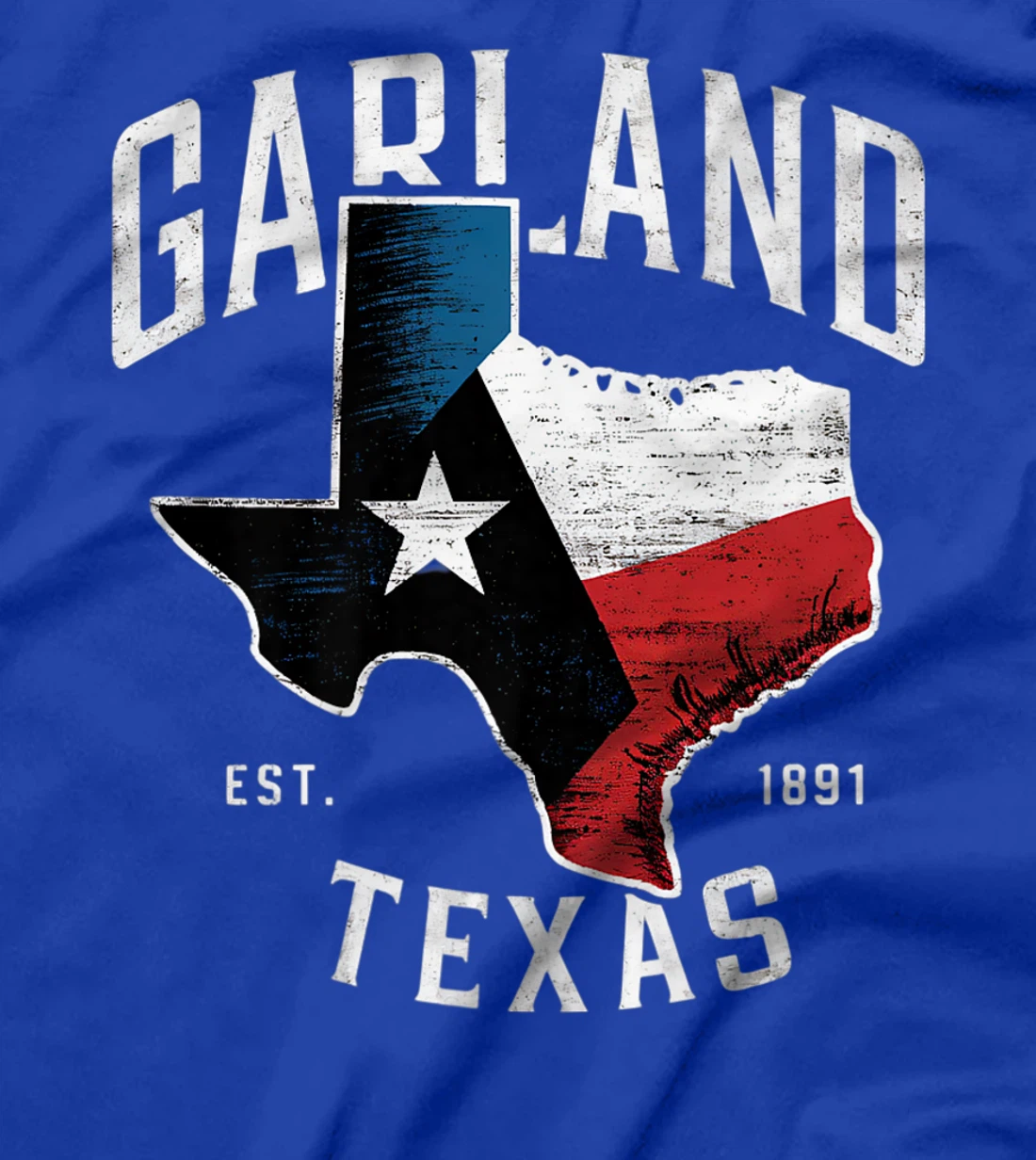 Garland Texas TX Vintage State Flag | Est. 1891 Premium T-Shirt