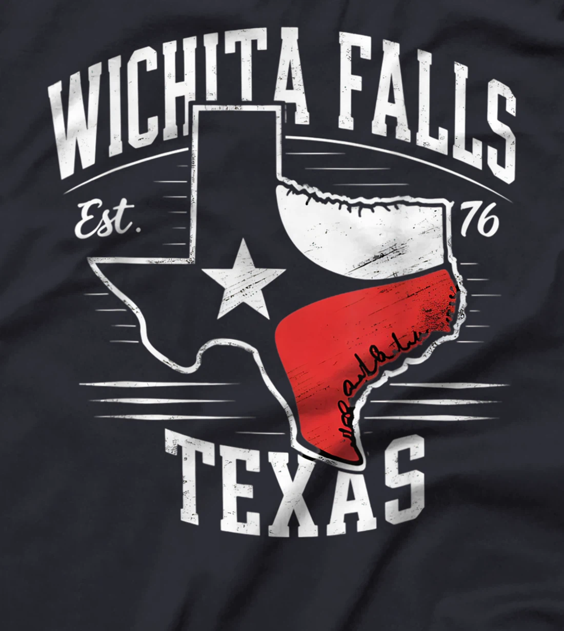 Wichita Falls Texas TX Vintage State Flag | Est. 1876 T-Shirt