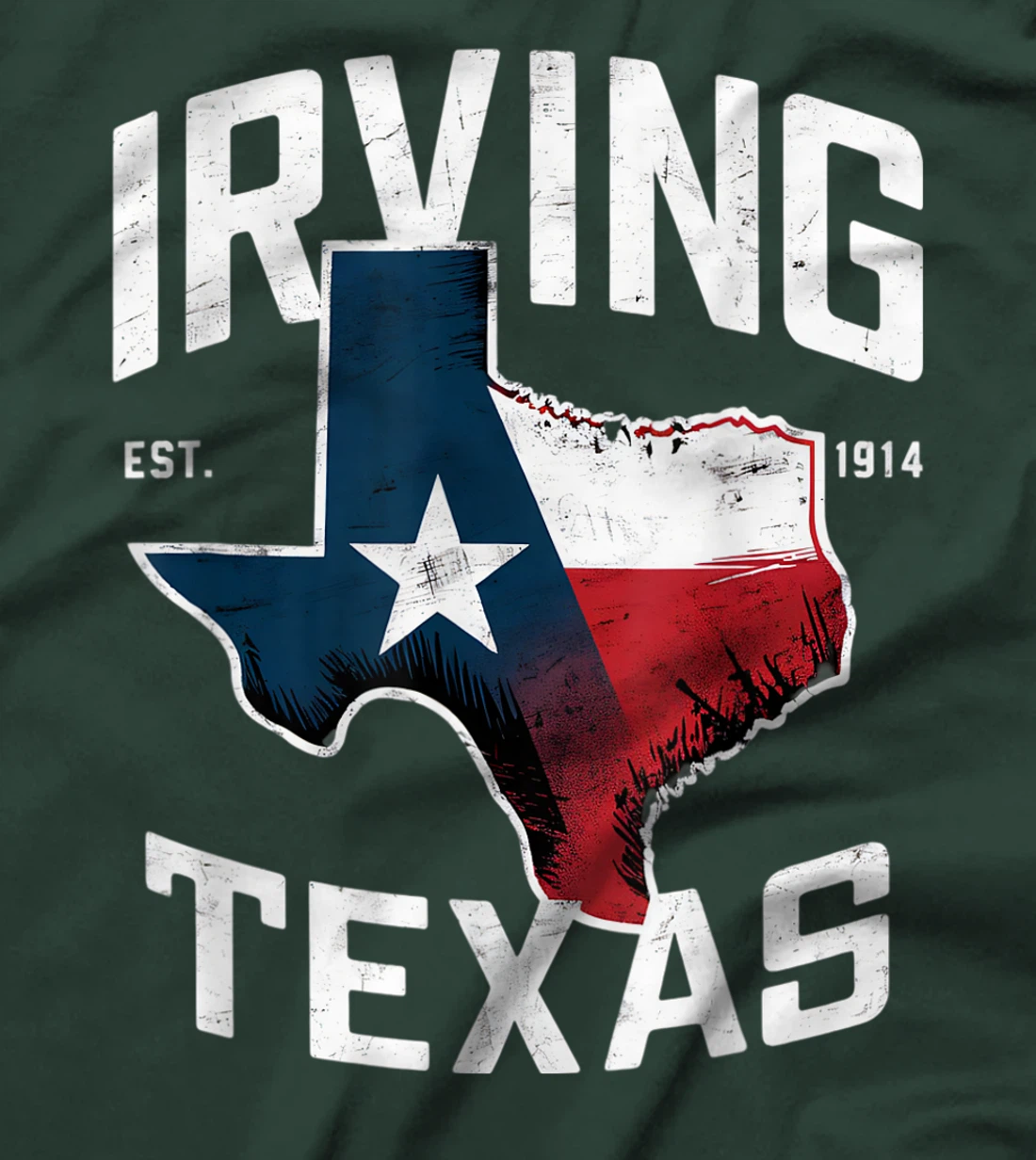 Irving Texas TX Vintage State Flag | Est. 1914 T-Shirt