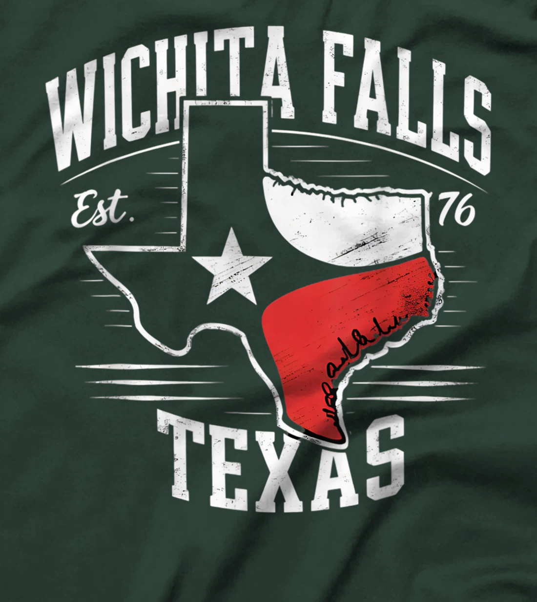 Wichita Falls Texas TX Vintage State Flag | Est. 1876 T-Shirt