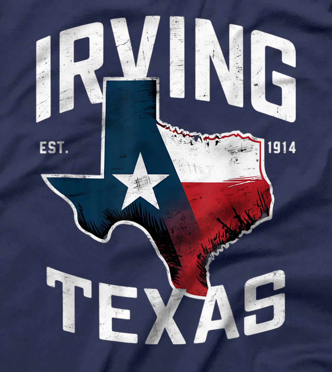 Irving Texas TX Vintage State Flag | Est. 1914 T-Shirt