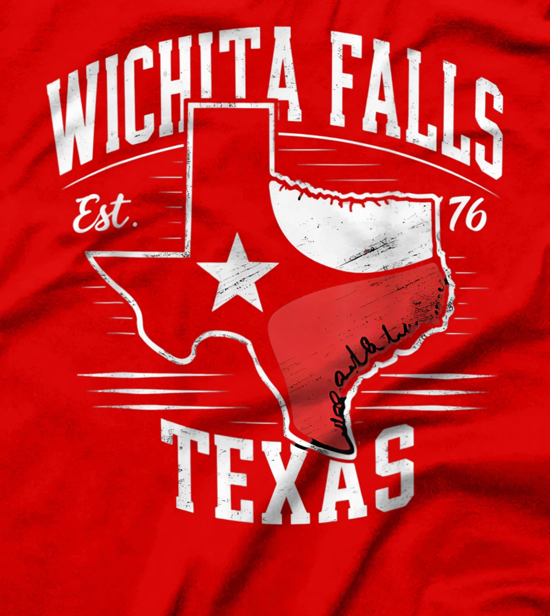 Wichita Falls Texas TX Vintage State Flag | Est. 1876 T-Shirt