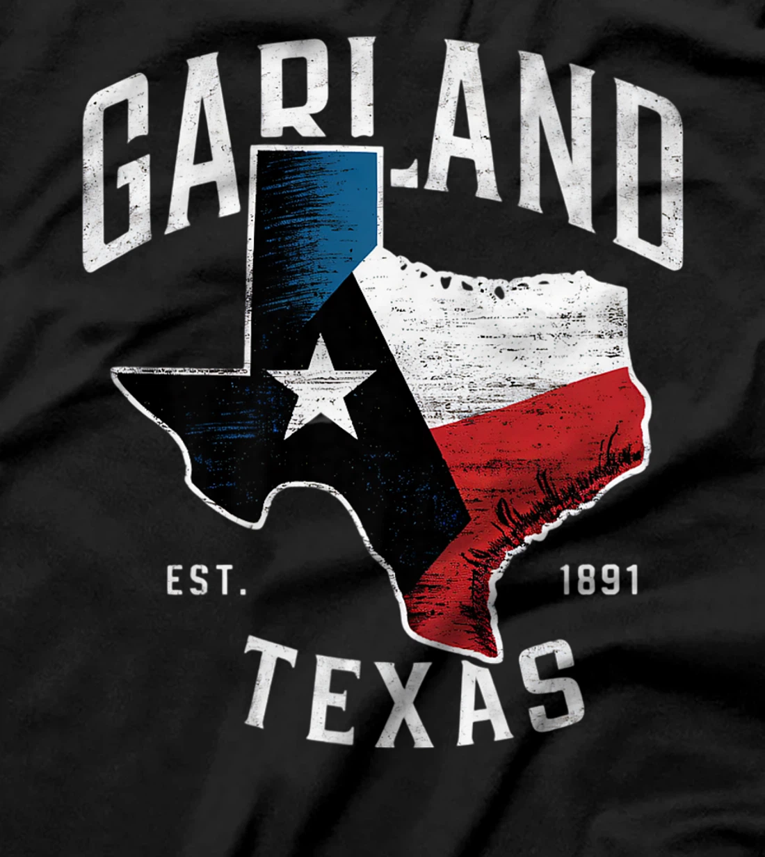 Garland Texas TX Vintage State Flag | Est. 1891 Premium T-Shirt