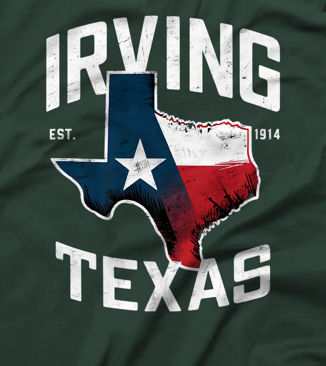 Irving Texas TX Vintage State Flag | Est. 1914 Premium T-Shirt