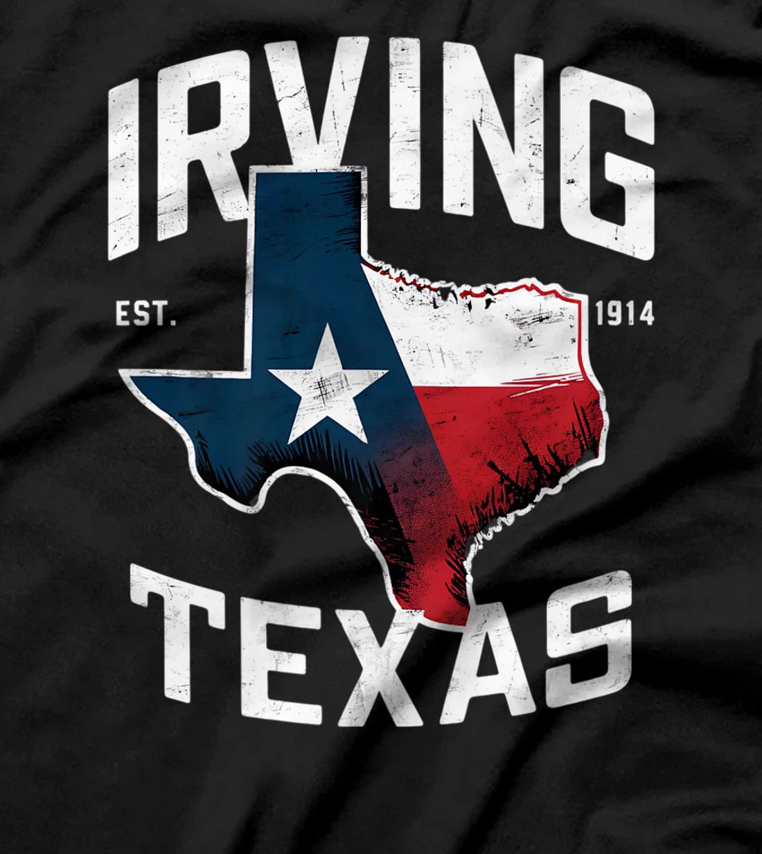 Irving Texas TX Vintage State Flag | Est. 1914 Premium T-Shirt