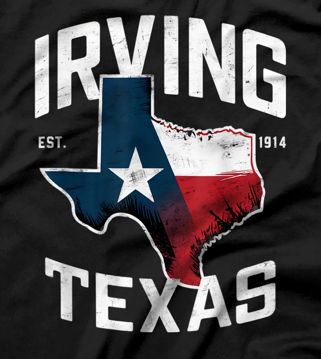 Irving Texas TX Vintage State Flag | Est. 1914 T-Shirt
