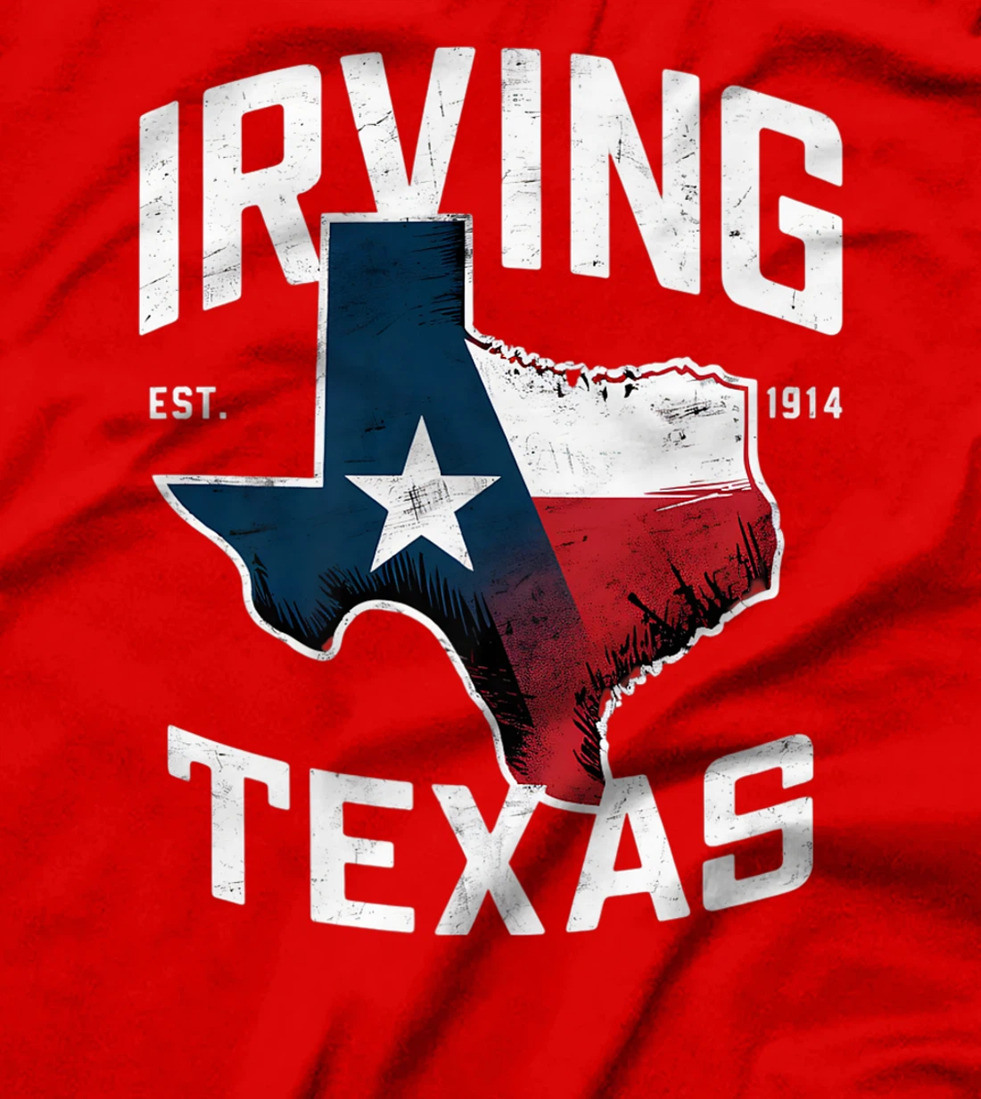 Irving Texas TX Vintage State Flag | Est. 1914 Premium T-Shirt