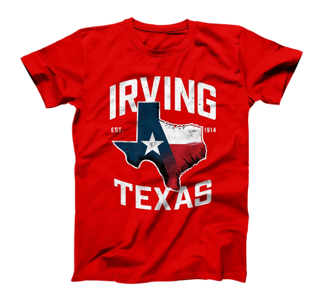 Irving Texas TX Vintage State Flag | Est. 1914 Premium T-Shirt